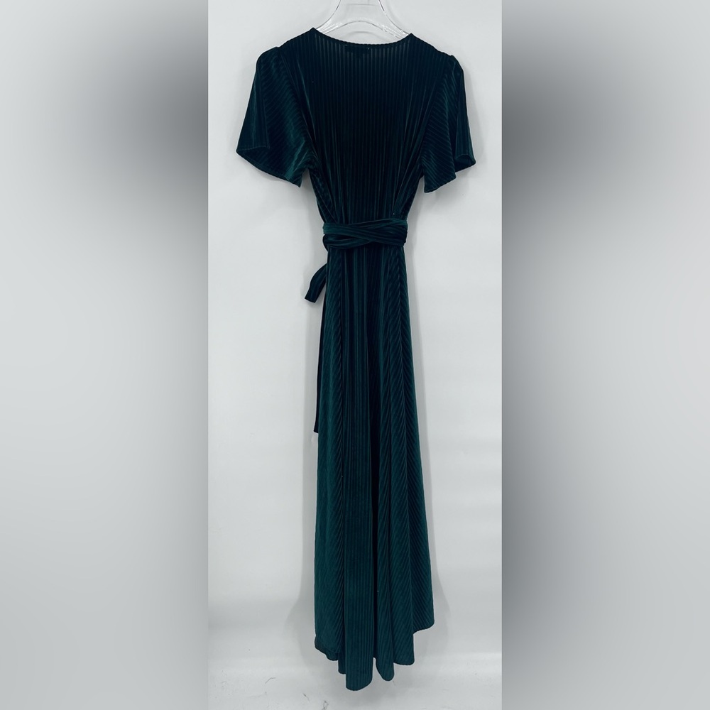 Baltic Born Green Wrap Maxi Dress with Flutter Sleeves - Picture 3 of 5